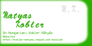 matyas kobler business card